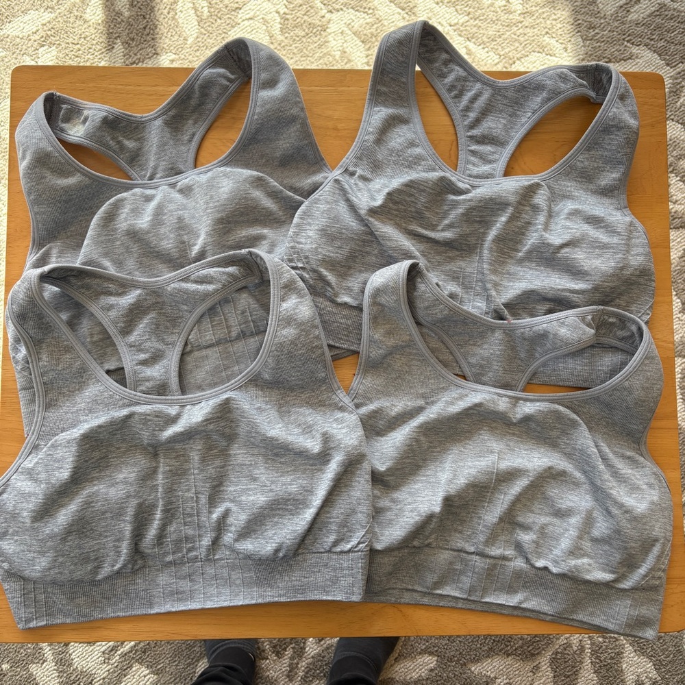 C9 Champion Women's Medium Support Seamless Racerback Bra Lot of 4 XXL Gray